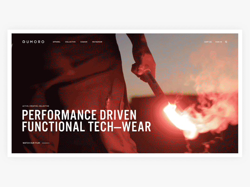 Umoro Home Video animation clothing concept minimal motion transition ui umoro ux video web website