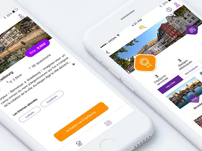 App Mobile | Urban Experiences etourisme ios iphone mobile application quizz ui design urban experiences user experience user interface ux design