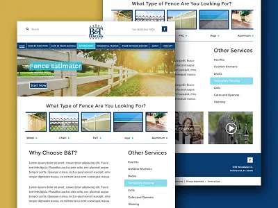 B&T Fencing business design fencing local mockup tallahassee web website