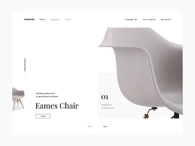 Furnitura Website app blog clean e commerce furniture landing page minimal simple ui ux website white