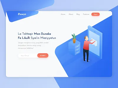 #Exploration | Header Landing Page button clean website design desktop form gradient blue color illustration illustrator interface isometric ui ux