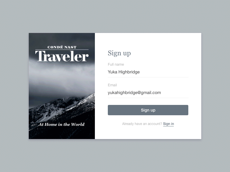 DailyUI Day001 Signup app branding design form free gif magazine sign sky ui ux web