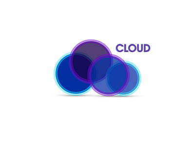 Cloud blue circle cloud logo purple