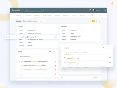 CRM Leads Details app chart clean crm dashboard interface leads task ui user ux web