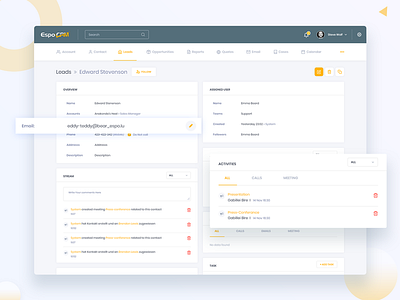 CRM Leads Details app chart clean crm dashboard interface leads task ui user ux web