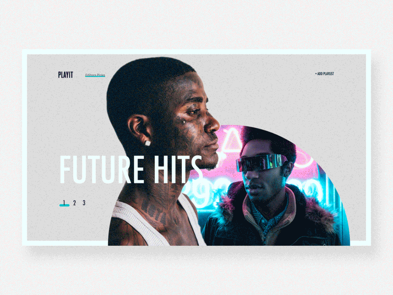 Play animation daily hero interaction layout music ui web