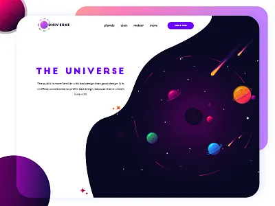 Universe color illustration illustrator light meteor moon planet space stars sun universe vector