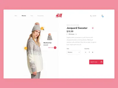 Clothing product page avenir commerce desktop fashion micro interaction minimal product tooltips ui web