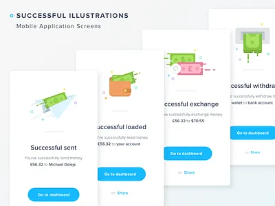 Successful Illustrations app design flat icon illustration product type ui ux vector wallet