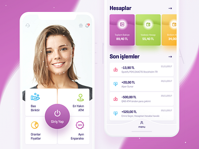 Enpara App bank card cards face finance financial gradient payments recognition send transactions