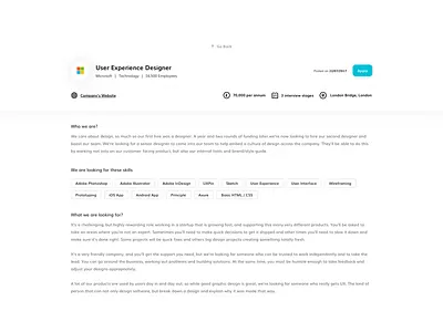 Job Post business developer interview job offer search sketch talent time ui ux web