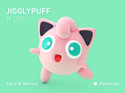 Jigglypuff 3d character fairy jigglypuff pink pokemon