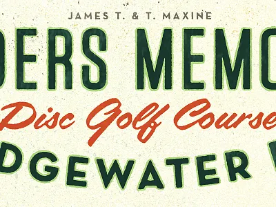 Disc Golf Type Details distressed golden books golf halftone illustration map retro