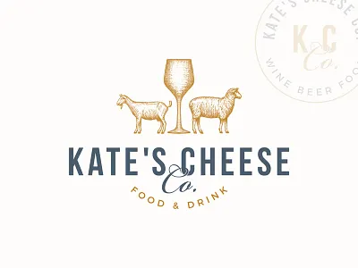 Logo design for a local cheese, wine and beer space