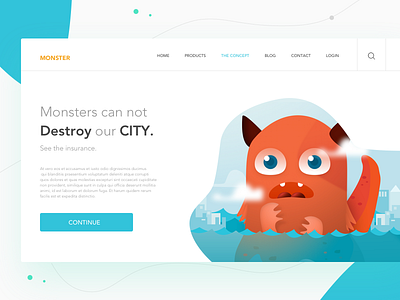 The Little BIG Monster! concept illustration little monster safety ui ux web