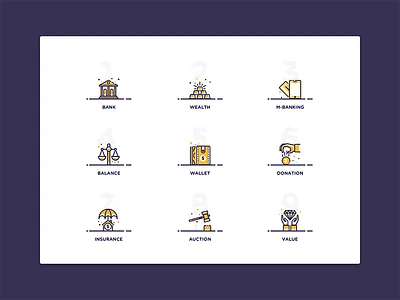 Icons#05/12 auction balance bank donation insurance m banking value wallet wealth