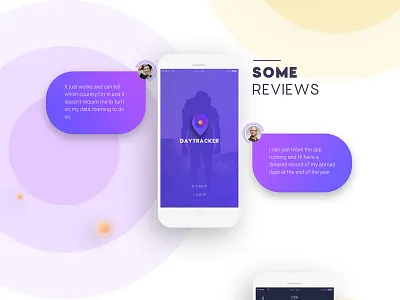Daytracker app landing page app design interface landing page tracking ui web