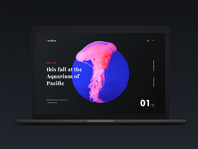 Aquarium web landing page aquarium black color graphic landing page website