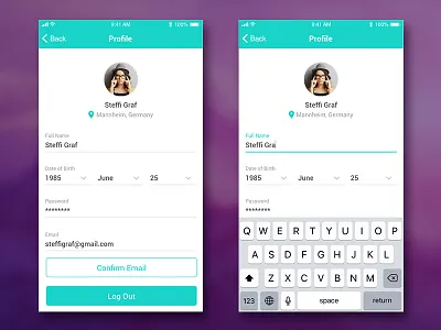 Mobile App Profile Logged In Screen adobe xd app app profile mobile profile ui ux