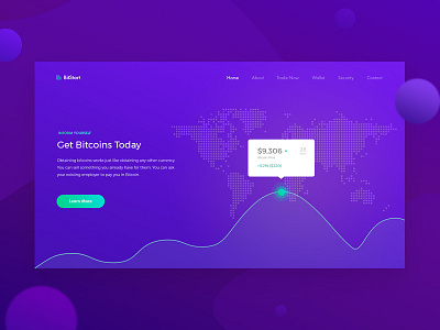Homepage for a Cryptocurrency Startup bitcoin blockchain chart crypto cryptocurrency digital map mining ui ux web design website