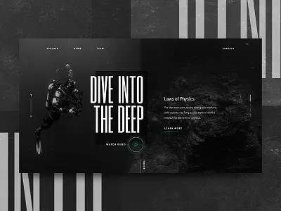 Scuba UI black and white design scuba scuba diving slider type typography ui ui design ui slider
