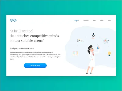 BioOpps landing page redesign bioopps illustration landing layout minimal minimalistic design product product design simple ui visual design web web app web design website