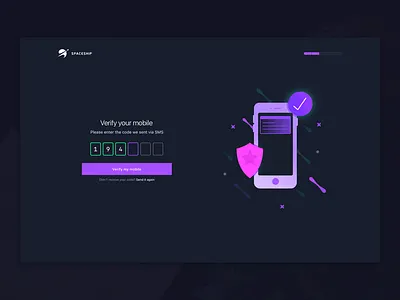 Spaceship - Signup Process astronaut black details finance fintech invest process purple signup space spaceship superannuation