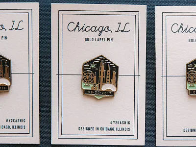 Gold Enamel Pins - Y2Kasnic Wedding Favors architecture bean branding buildings chicago enamel pin ferris wheel gold hancock lapel pin wedding