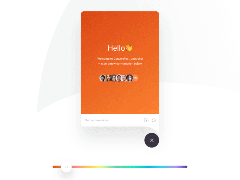 ConvertFox gradients app bot chat chatting dashboard message messaging messenger ui ux web widget