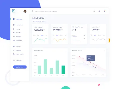 Lender Dashboard clean interface dashboard graphs lending panel stats uiux user web ui