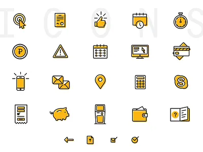 OneClickMoney Icons coin credit icons mastercard money monospace orange visa yellow