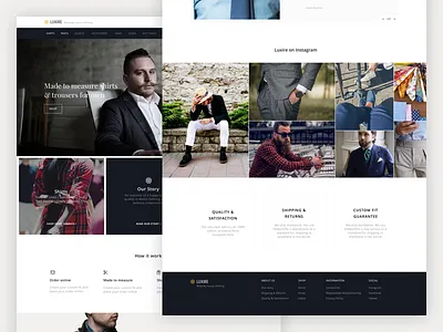 Luxire bespoke clothing ecommerce men shirts store trousers