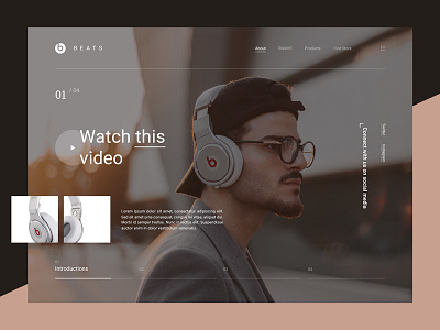 Beats beats design landing simple ui ux webpage