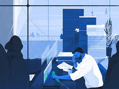 Illustration for the gocardless.com (part 1) blue character download freebies header hero icons illustration ios noise texture web