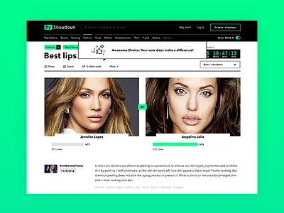MyShowdown Website millennials ui ux web web design