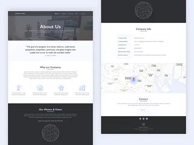 About us Page about us company corporate page location