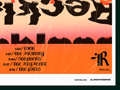 Reckless_ah.latenitetype band branding poster typography