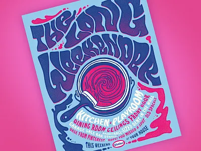 Gigposter for Glidden acid design illustration lettering paint poster design psychedelic typography