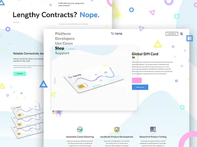 Global SIM Card colorful marketing product detail page site web