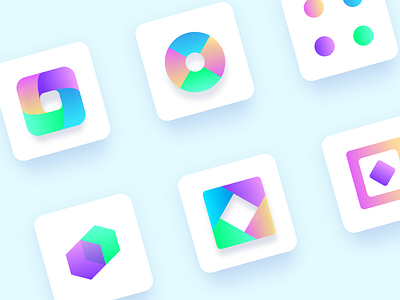 App icon collection app branding design flat gradient icon mark symbol ui