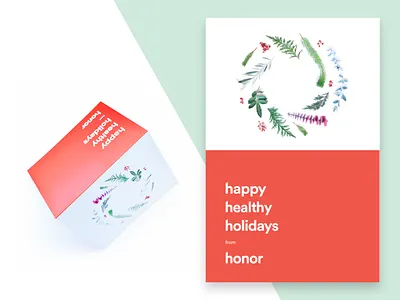 Honor Holiday Card 2016 card foliage holiday card holidays honor in home senior care layout photography plants red season stationary