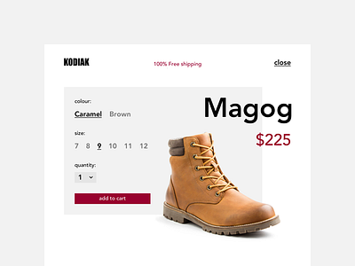 #012 E-Commerce Shop 012 100 days of ui kodiak redesign shoes ui
