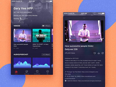 Gary Vee app ui branding darren gary vee icon tab bar ui ui design user interface ux videos work