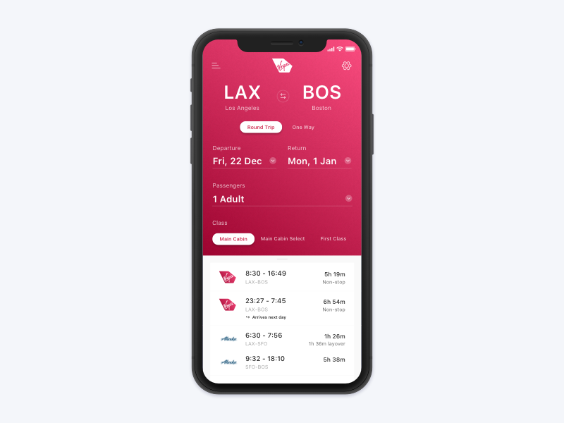 Flight Booking by Zack Gemmell on Dribbble