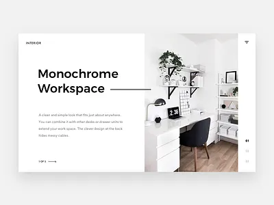 Interior Workspace clean desk interior minimal ui web webdesign white workspace