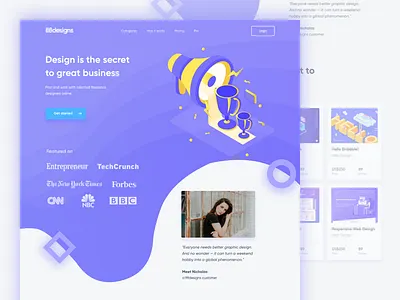 Contest Landing Page ads contest homepage illustration isometric landing match page trophy ui website winning