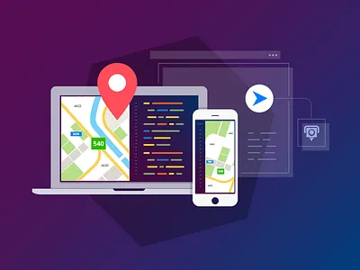 Developer Illustration api apps codding code developer development kit documentation maps sdk