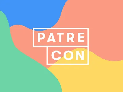 Patrecon 2017 2017 blue conference coral creators green identity logo patrecon patreon swag yellow