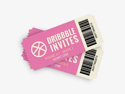 2 Dribbble Invite Tickets give away invite new talent thanks ticket