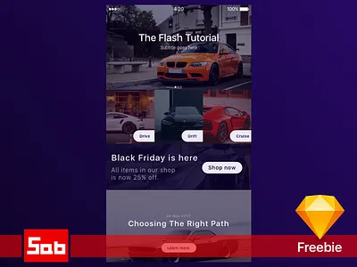 Playing around with Sketch - Car News app car ui cars free freebie grid ios iphone layout sketch ui ux